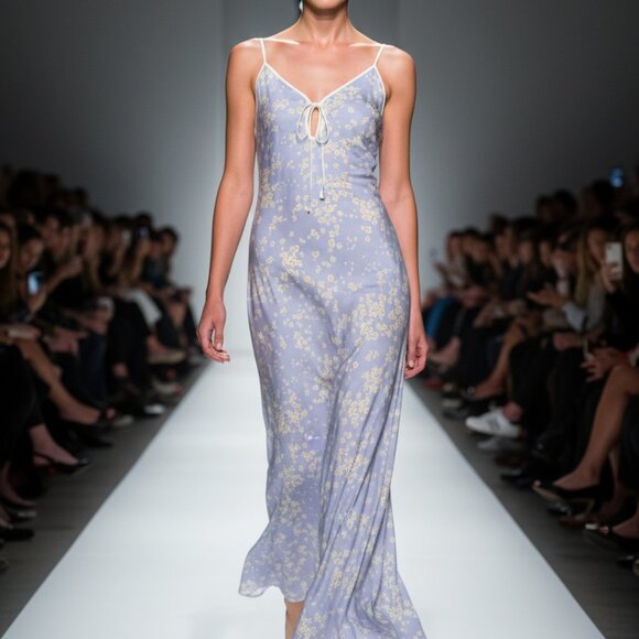 NWT Rumored Daytona Maxi Dress in baby's breath floral blue white XL - Picture 13 of 13